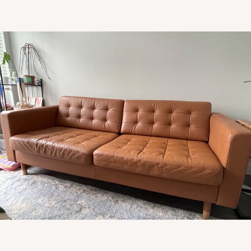 Used IKEA Morabo Golden Brown Leather Sofa for sale on AptDeco