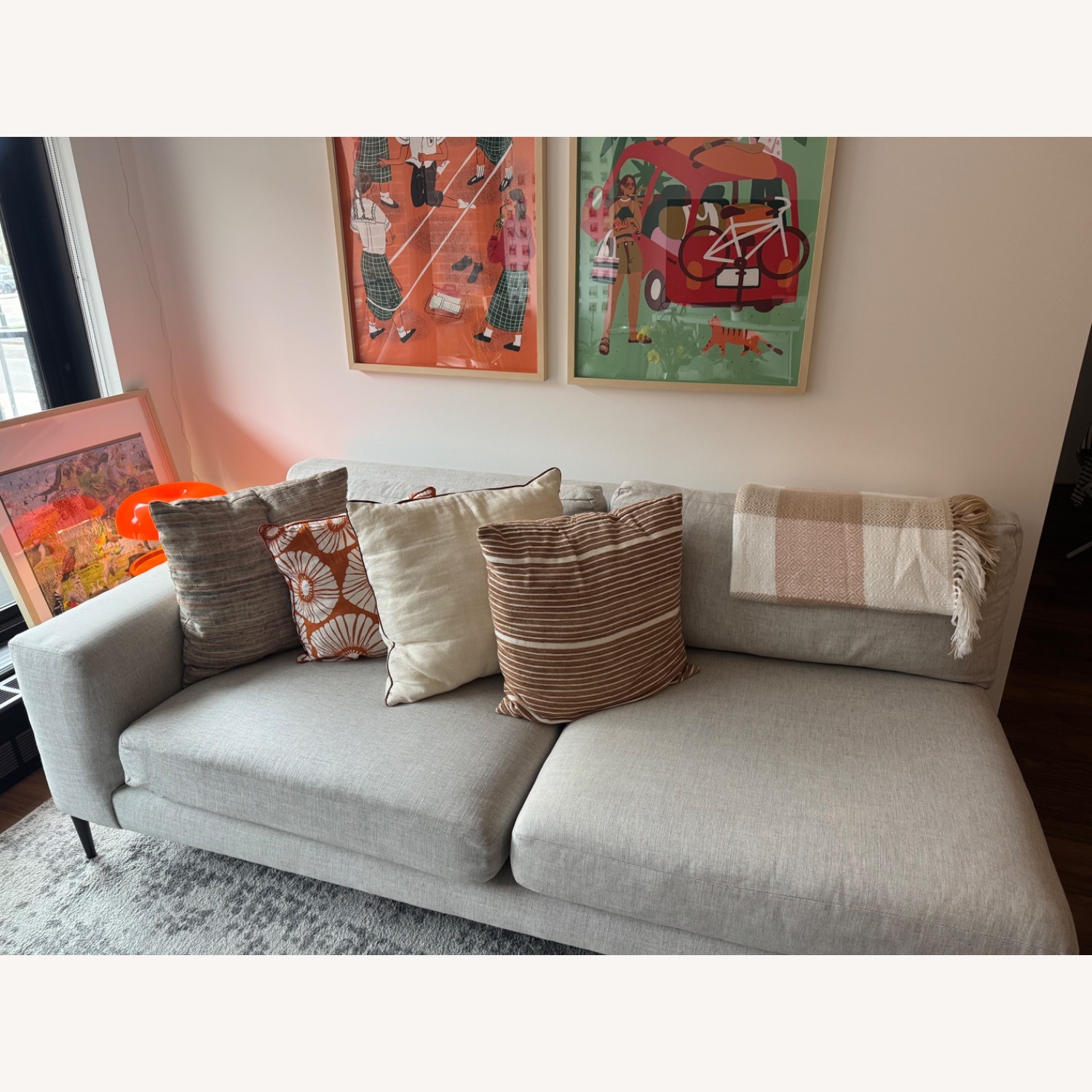 West Elm Andes Light Gray Fabric 3+ Seater Sofa - image-3