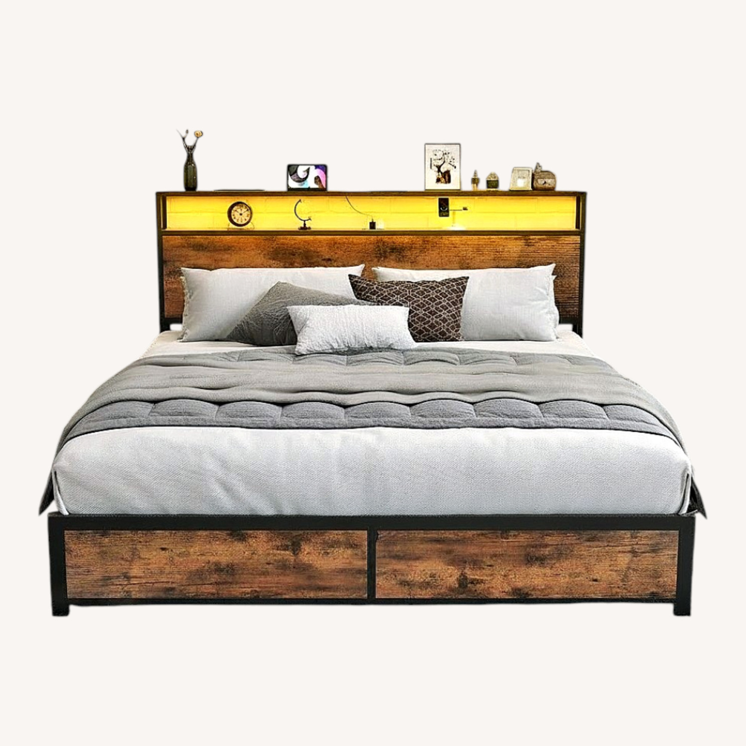 Queen Size Bed & Frame - image-0