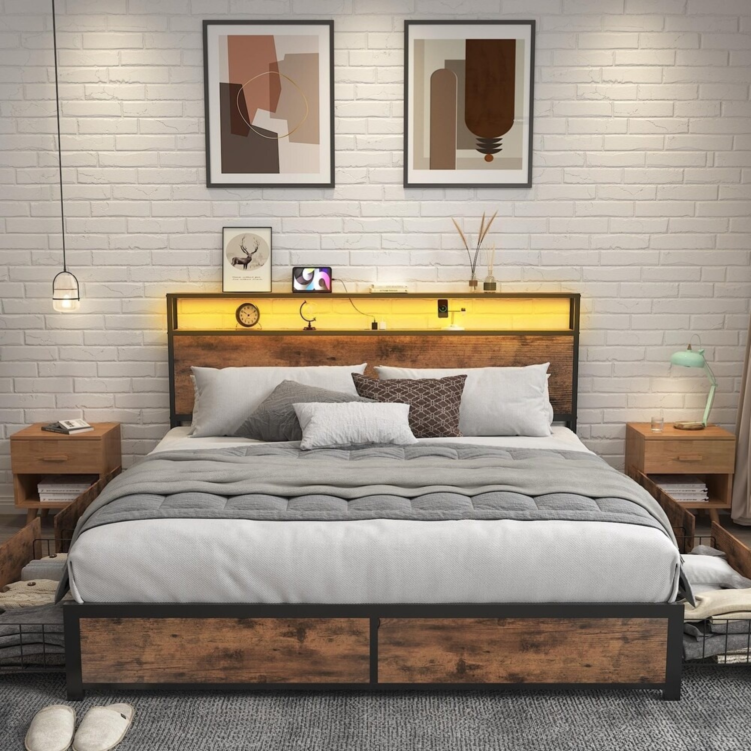 Queen Size Bed & Frame - image-5