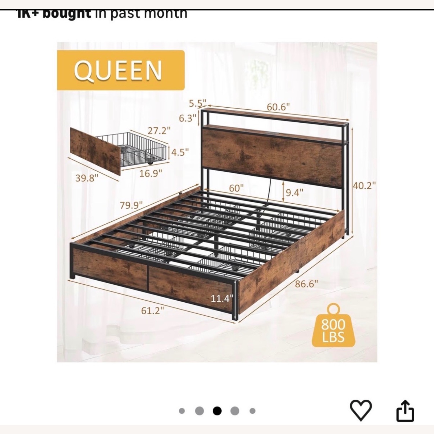 Queen Size Bed & Frame - image-4