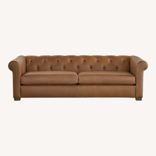 Used Bassett Jamestown Chesterfield-style Leather Sofa for sale on AptDeco