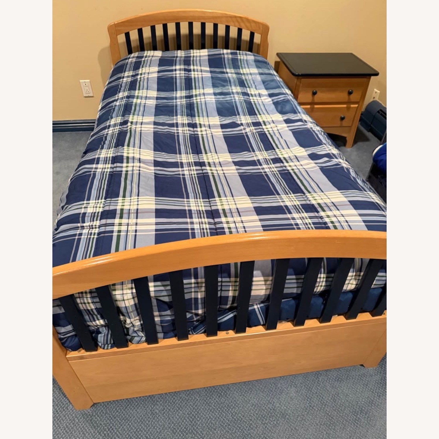 Contemporary Wood Twin Bed with Trundle - image-1