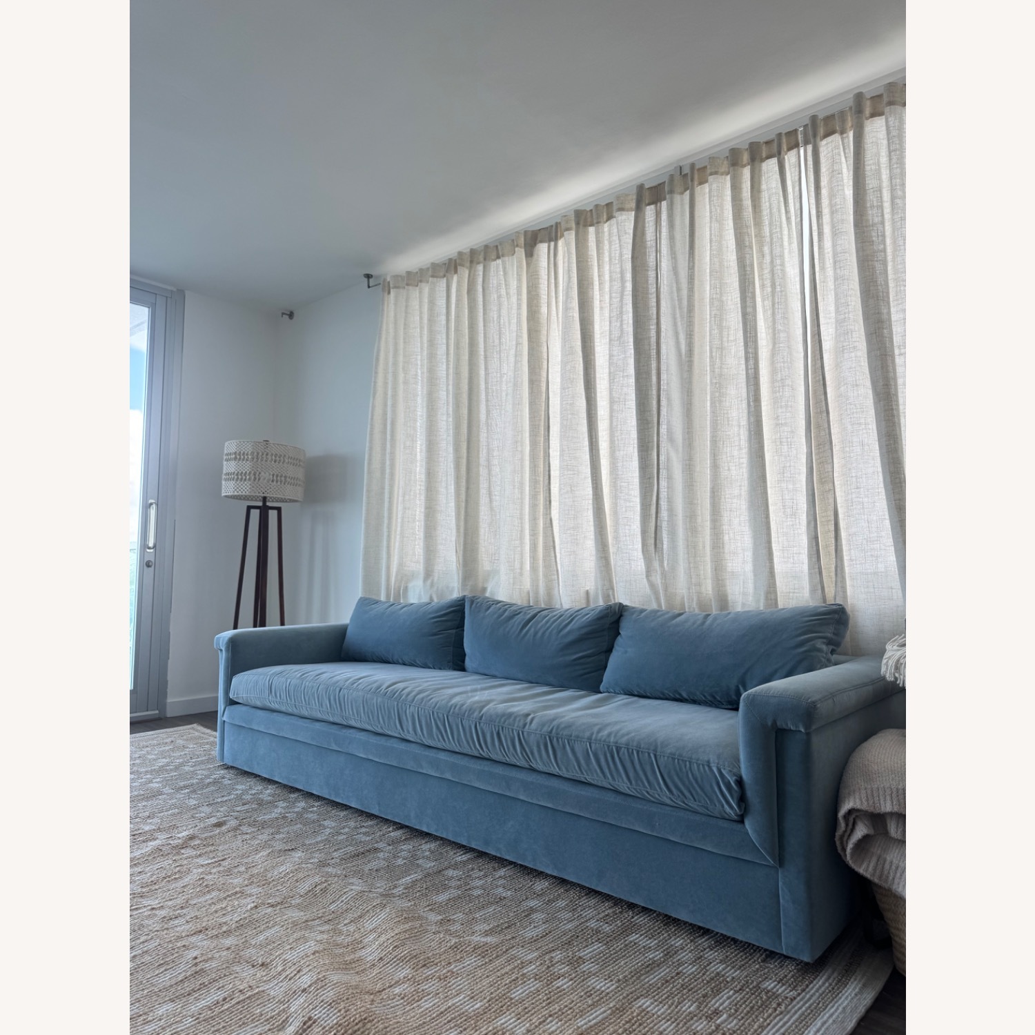 CB2 Ceva 103" Light Blue Performance Velvet Sofa - image-2
