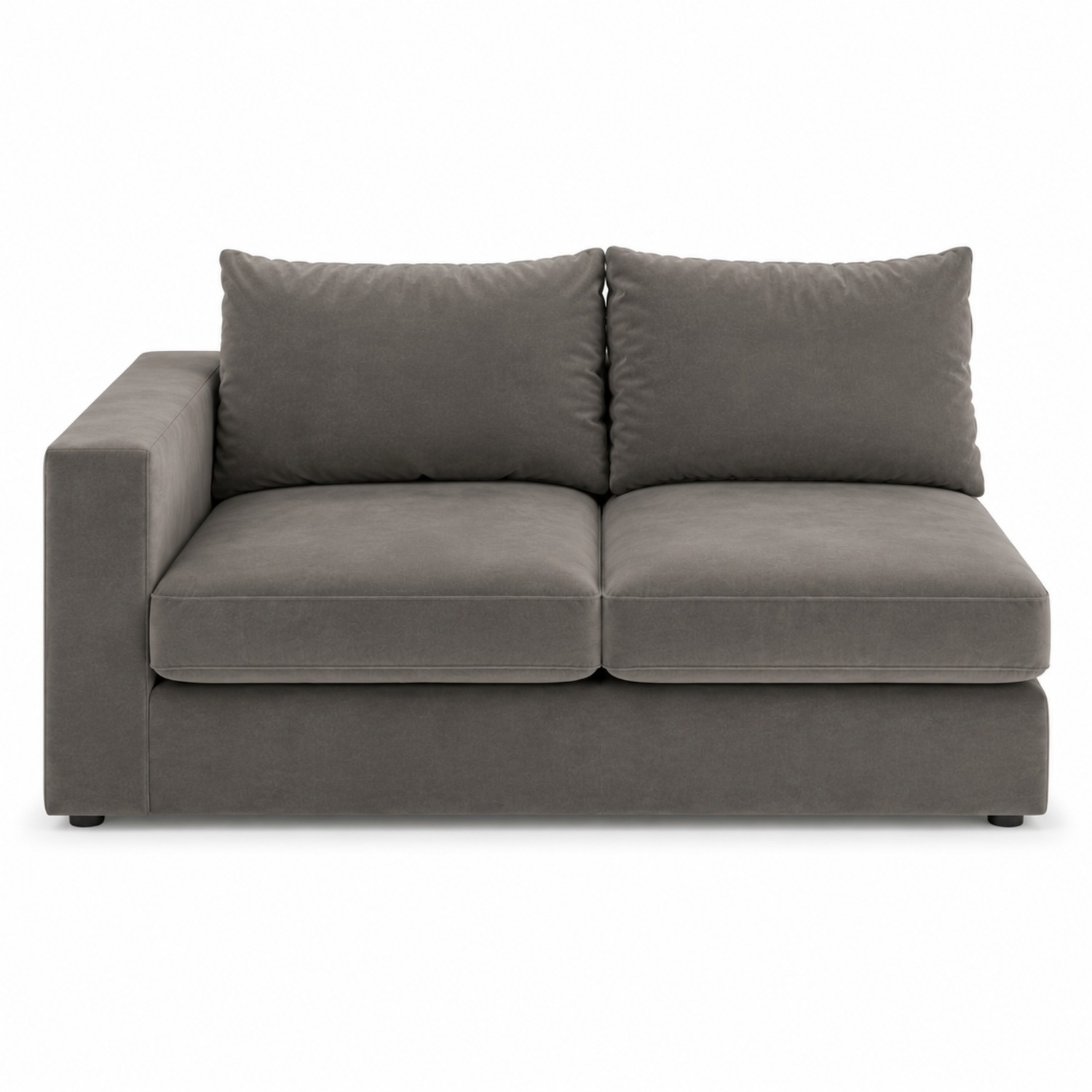 West Elm Harmony Pewter Velvet 2 Seater Sofa - image-6