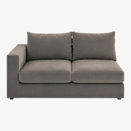 Used West Elm Harmony Pewter Velvet 2 Seater Sofa for sale on AptDeco