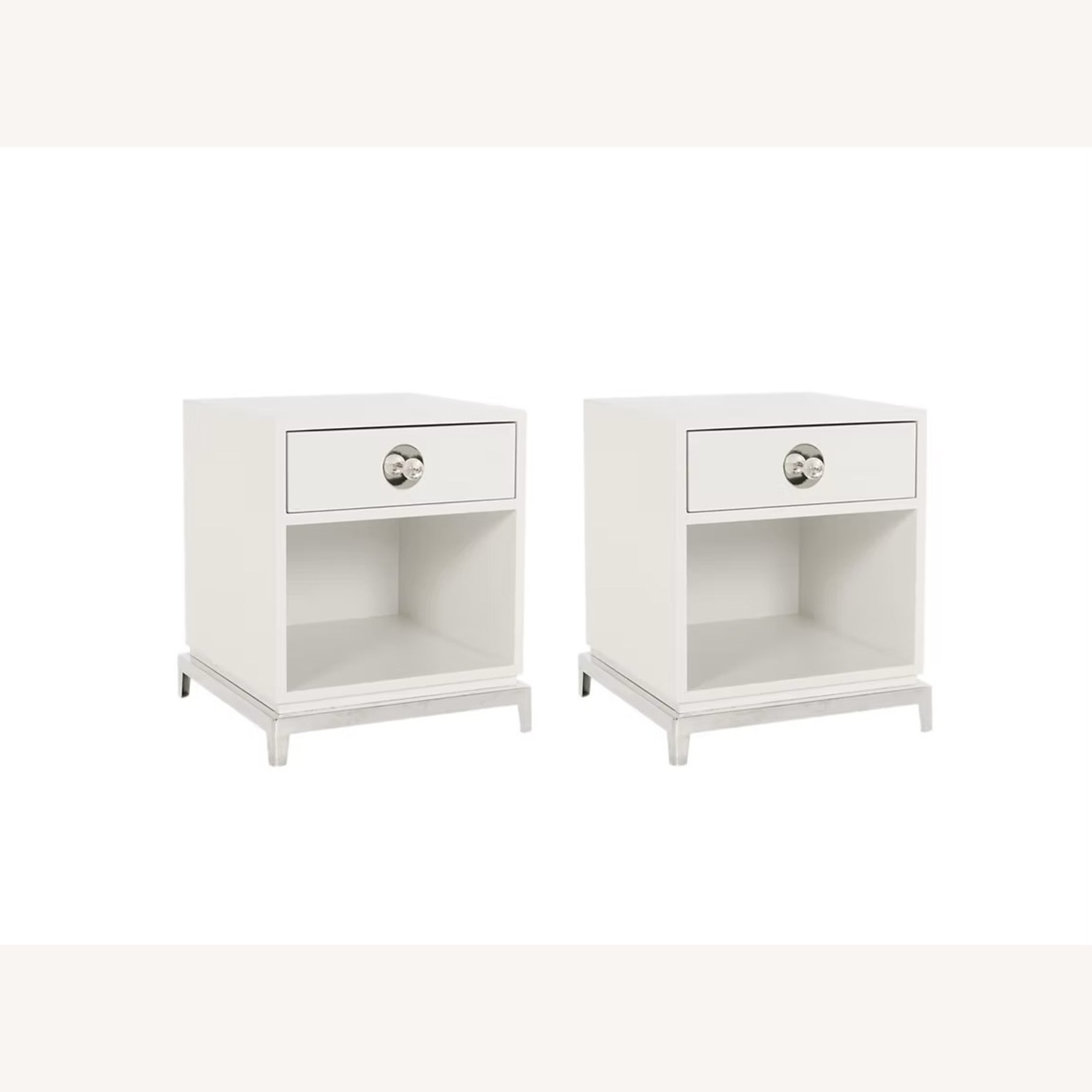 Jonathan Adler Channing White Lacquer Nightstands - image-1