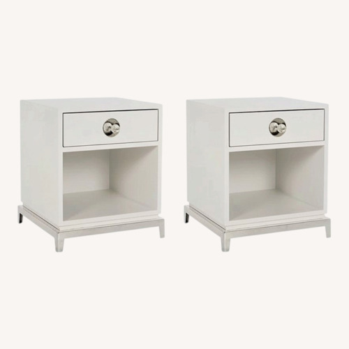 Used Jonathan Adler Channing White Lacquer Nightstands for sale on AptDeco