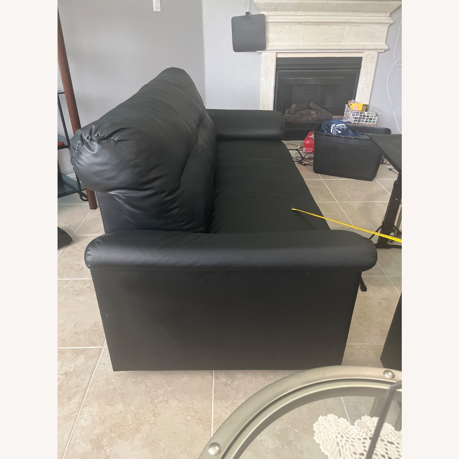 Ashley Furniture Black Leather 3+ Seater Sofa - image-3