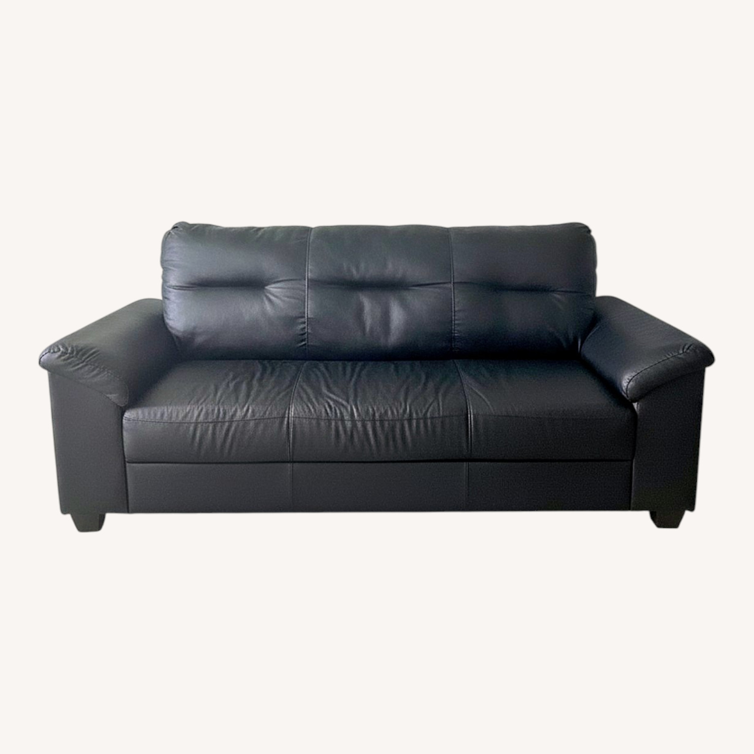 Ashley Furniture Black Leather 3+ Seater Sofa - image-0