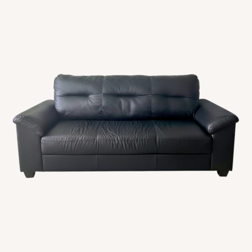 Used Ashley Furniture Black Leather 3+ Seater Sofa for sale on AptDeco