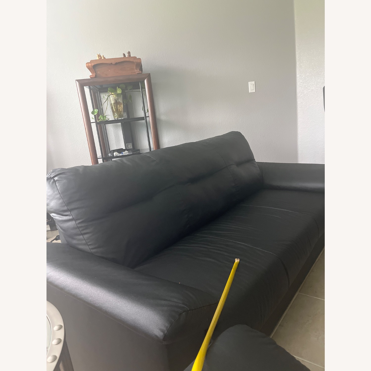 Ashley Furniture Black Leather 3+ Seater Sofa - image-1