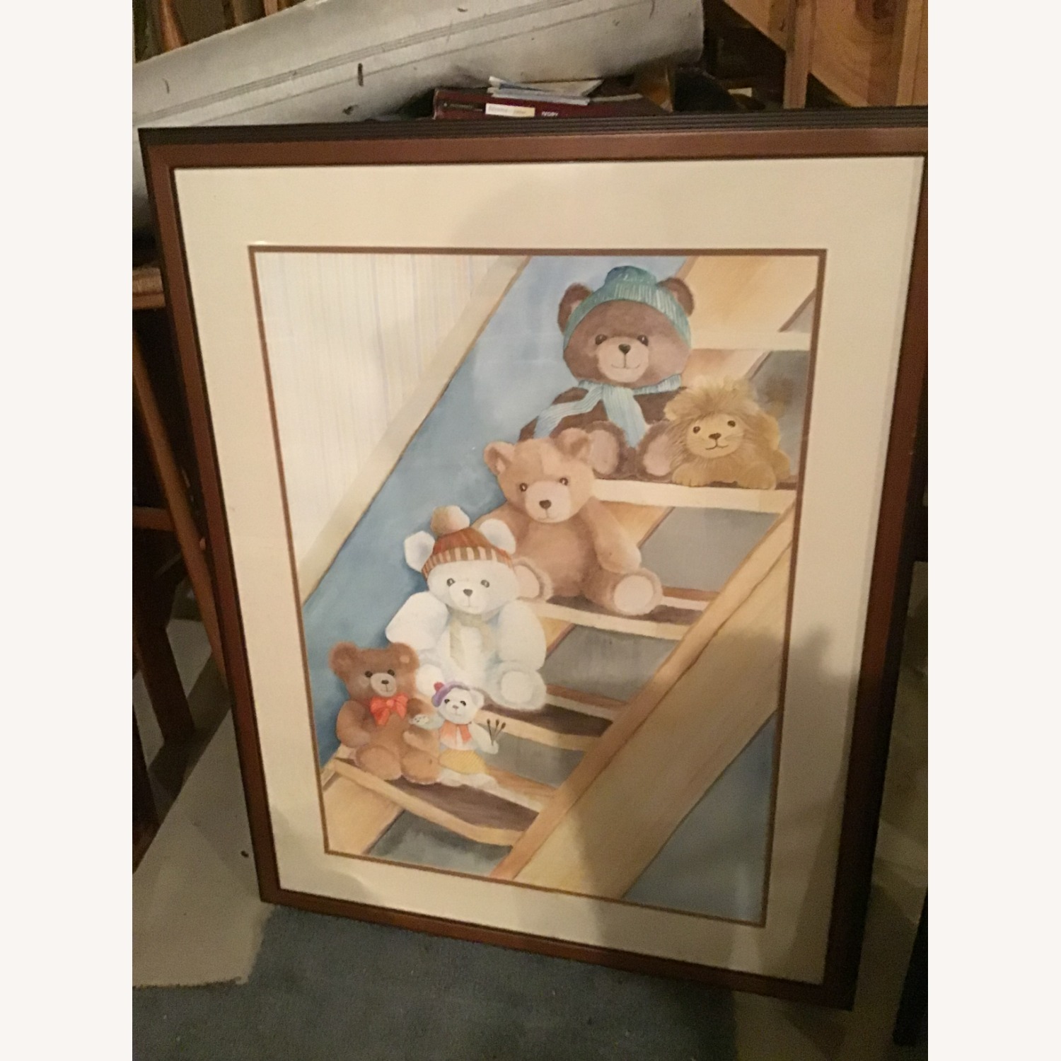 Bears on the Stairs Painting, Julie Longacre OOAK - image-2
