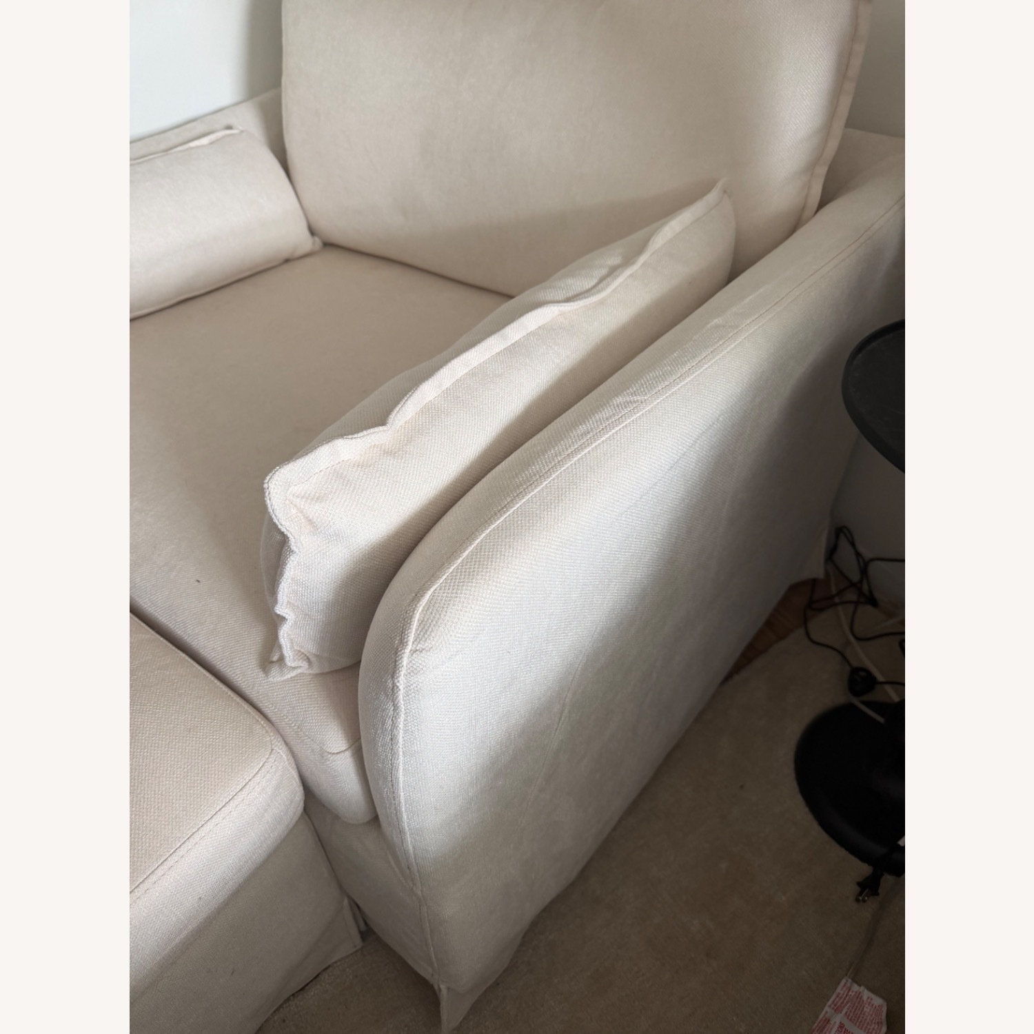 Wayfair Cairo White Fabric Chair and a Half - image-3