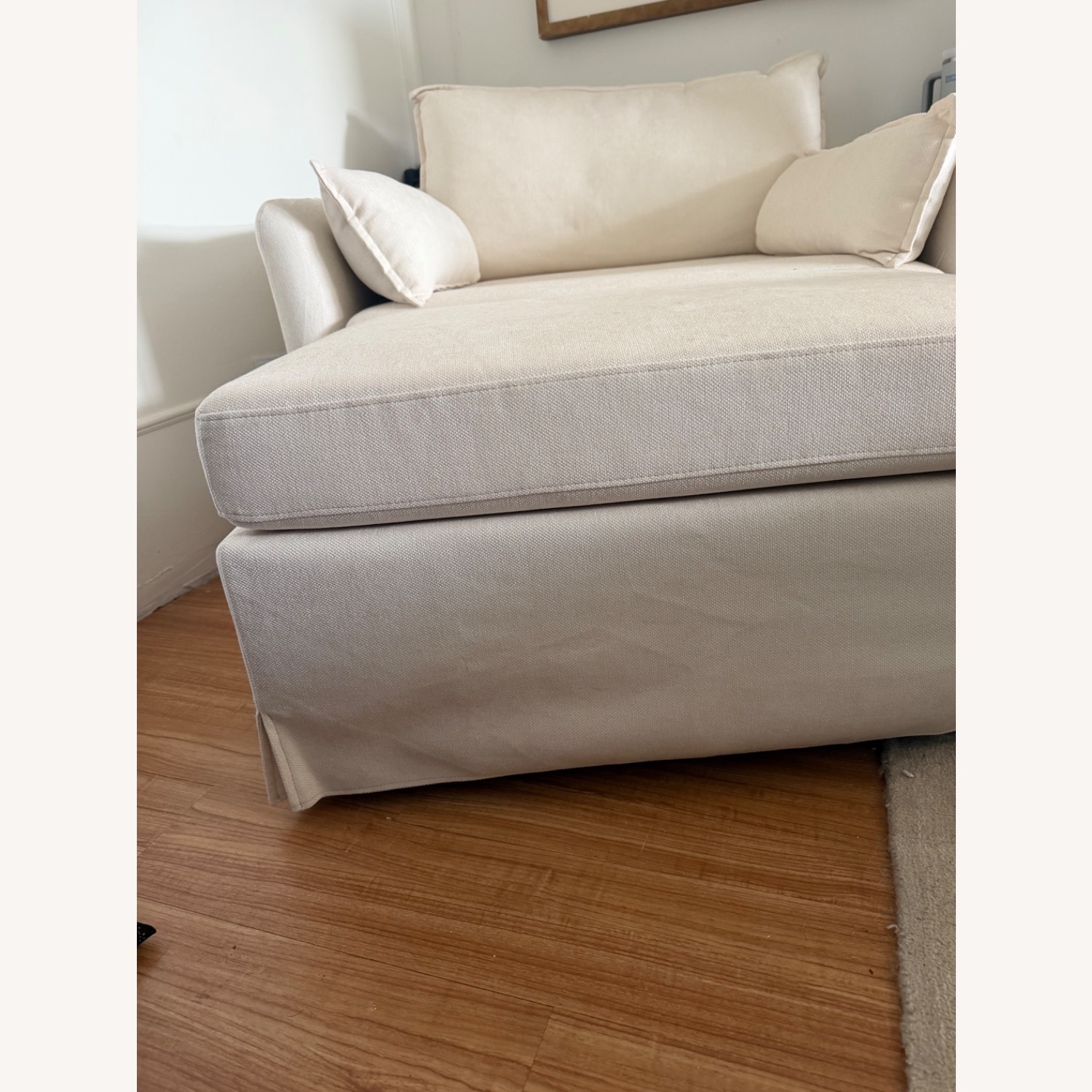 Wayfair Cairo White Fabric Chair and a Half - image-2