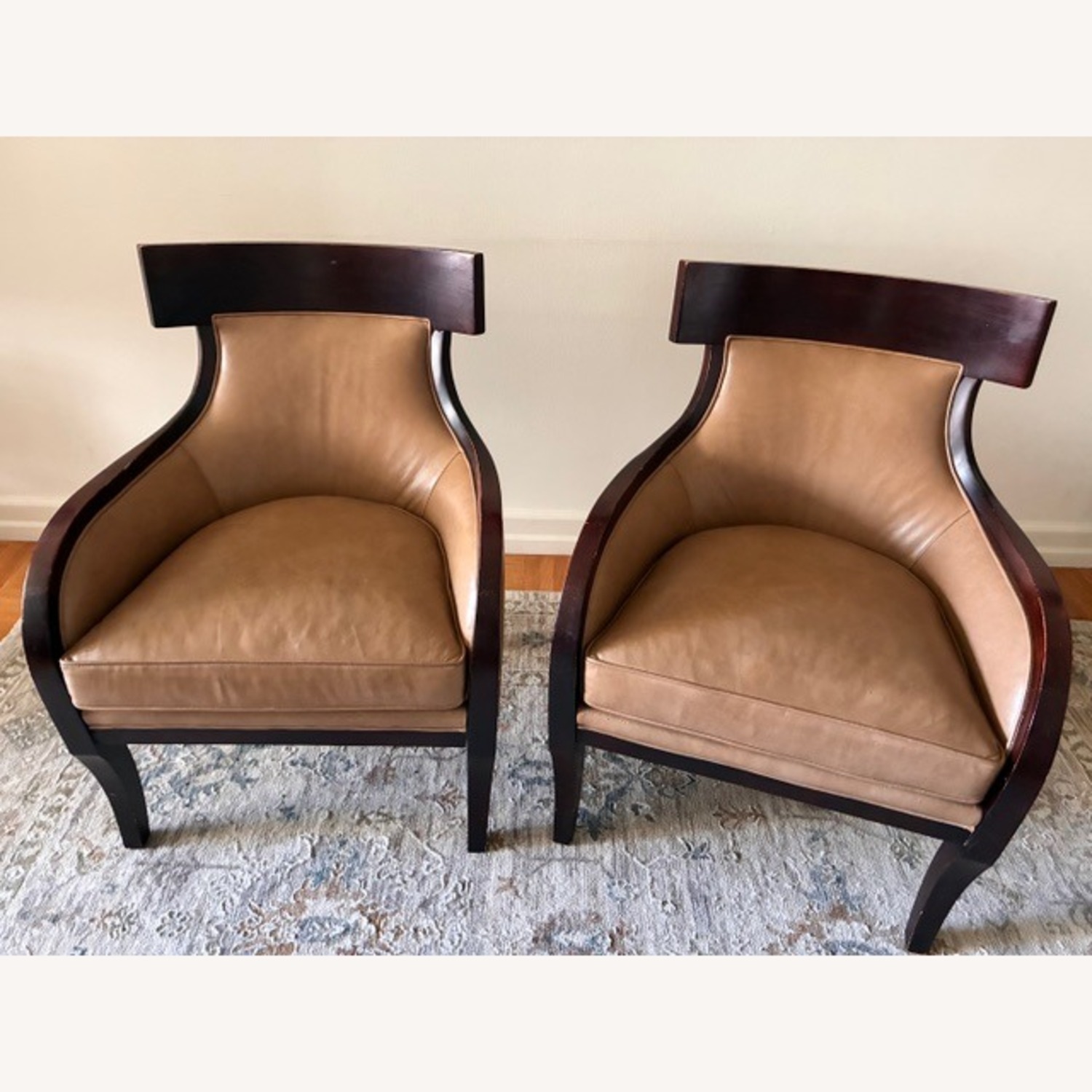 Room & Board Natural Leather Armchairs - image-1
