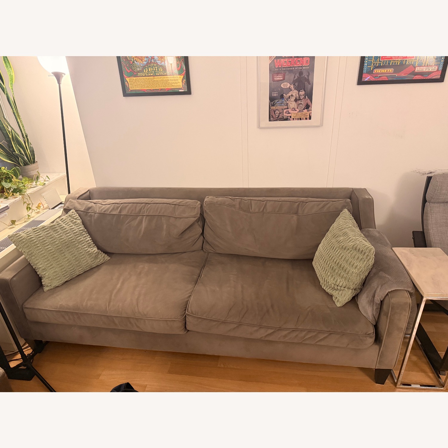 West Elm Andes Sofa — 84" Velvet, Greige/Taupe - image-3
