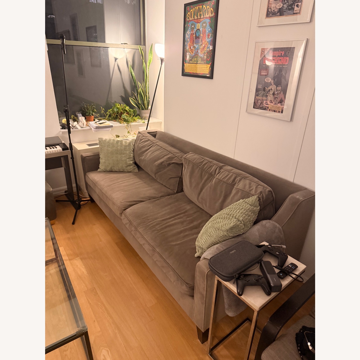 West Elm Andes Sofa — 84" Velvet, Greige/Taupe - image-2