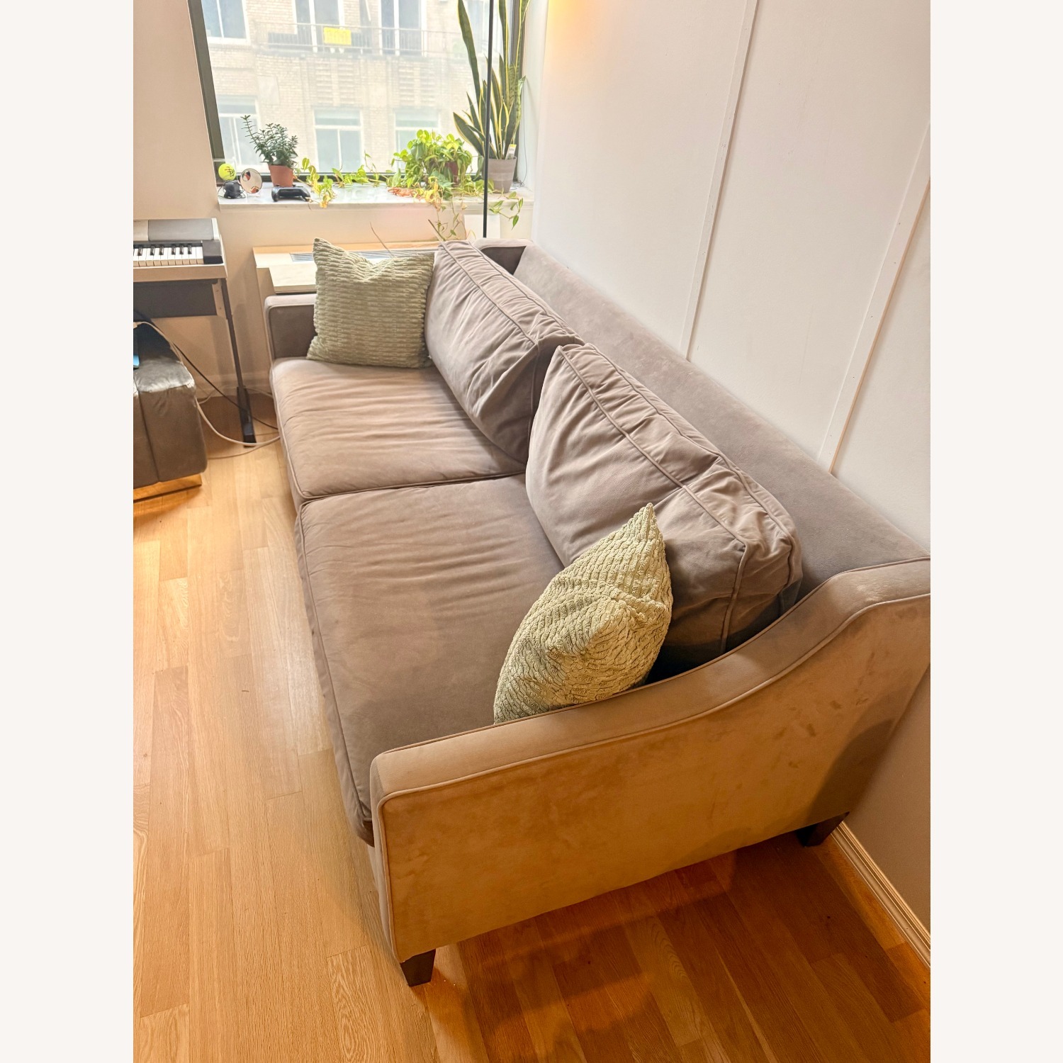 West Elm Andes Sofa — 84" Velvet, Greige/Taupe - image-4