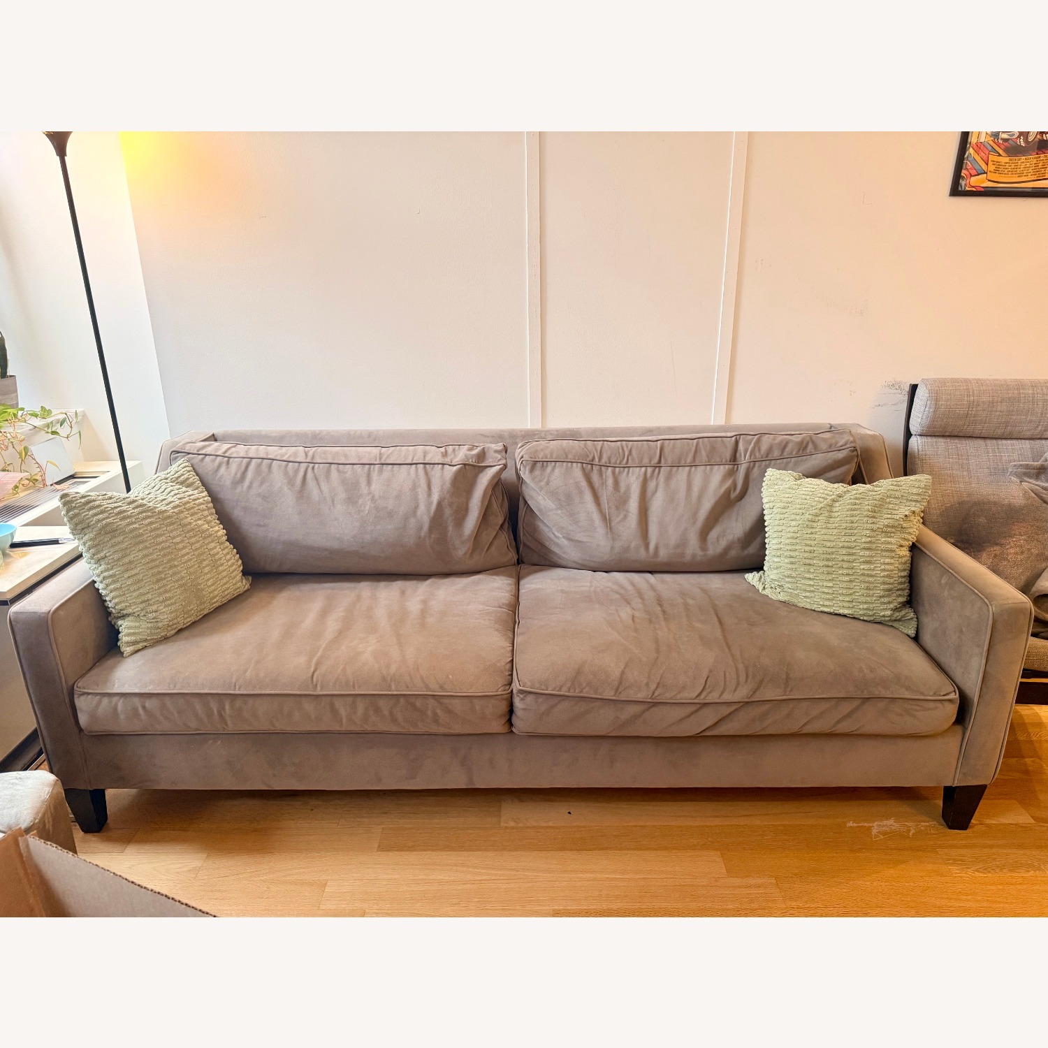 West Elm Andes Sofa — 84" Velvet, Greige/Taupe - image-3