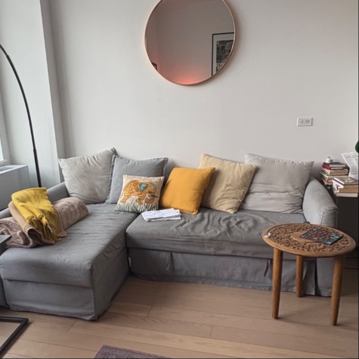 IKEA FRIHETEN Light Gray Sleeper Sofa - image-3