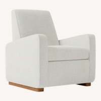 West Elm Push-Back Recliner Gray Heathered Tweed
