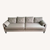 Light Brown Cotton 3+ Seater Sofa