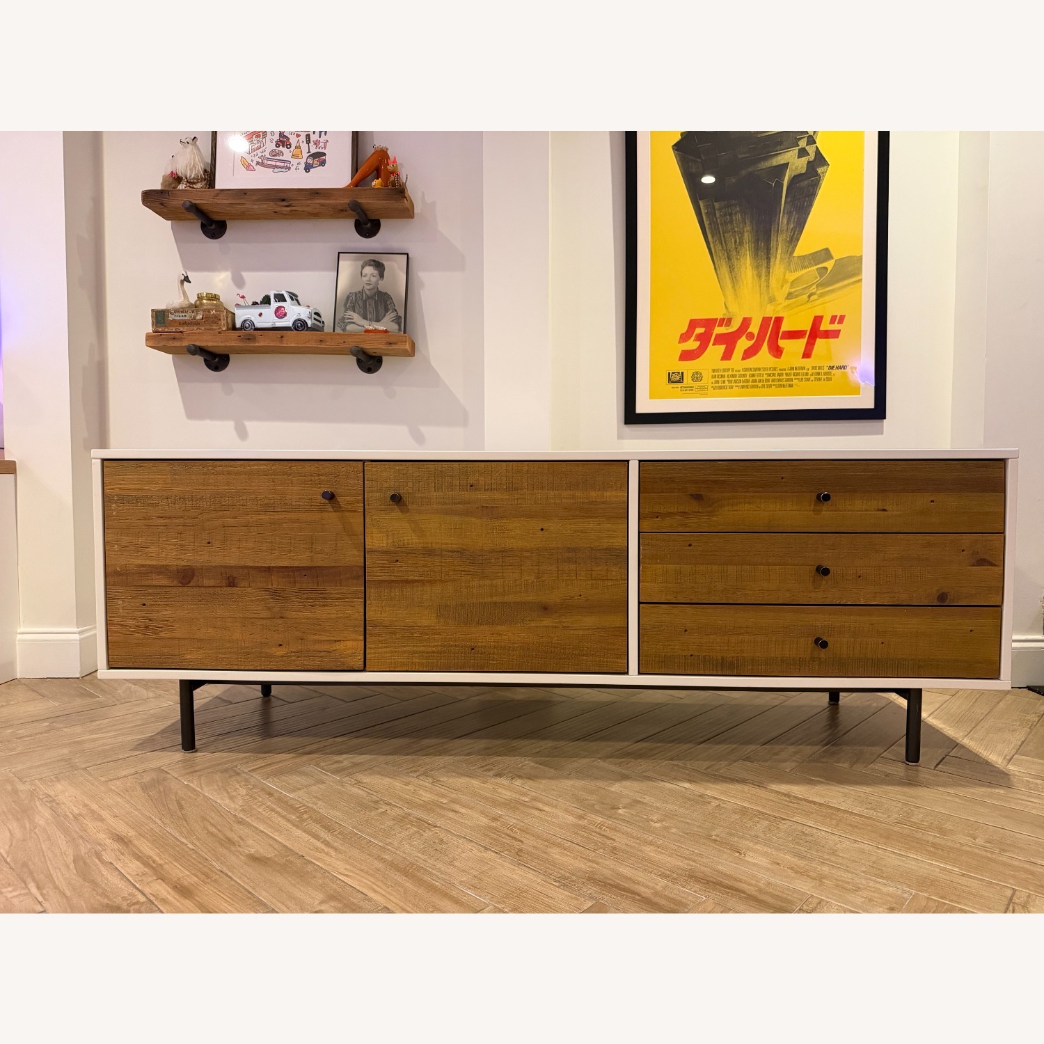 West Elm Reclaimed Wood & Lacquer Media Console - image-1