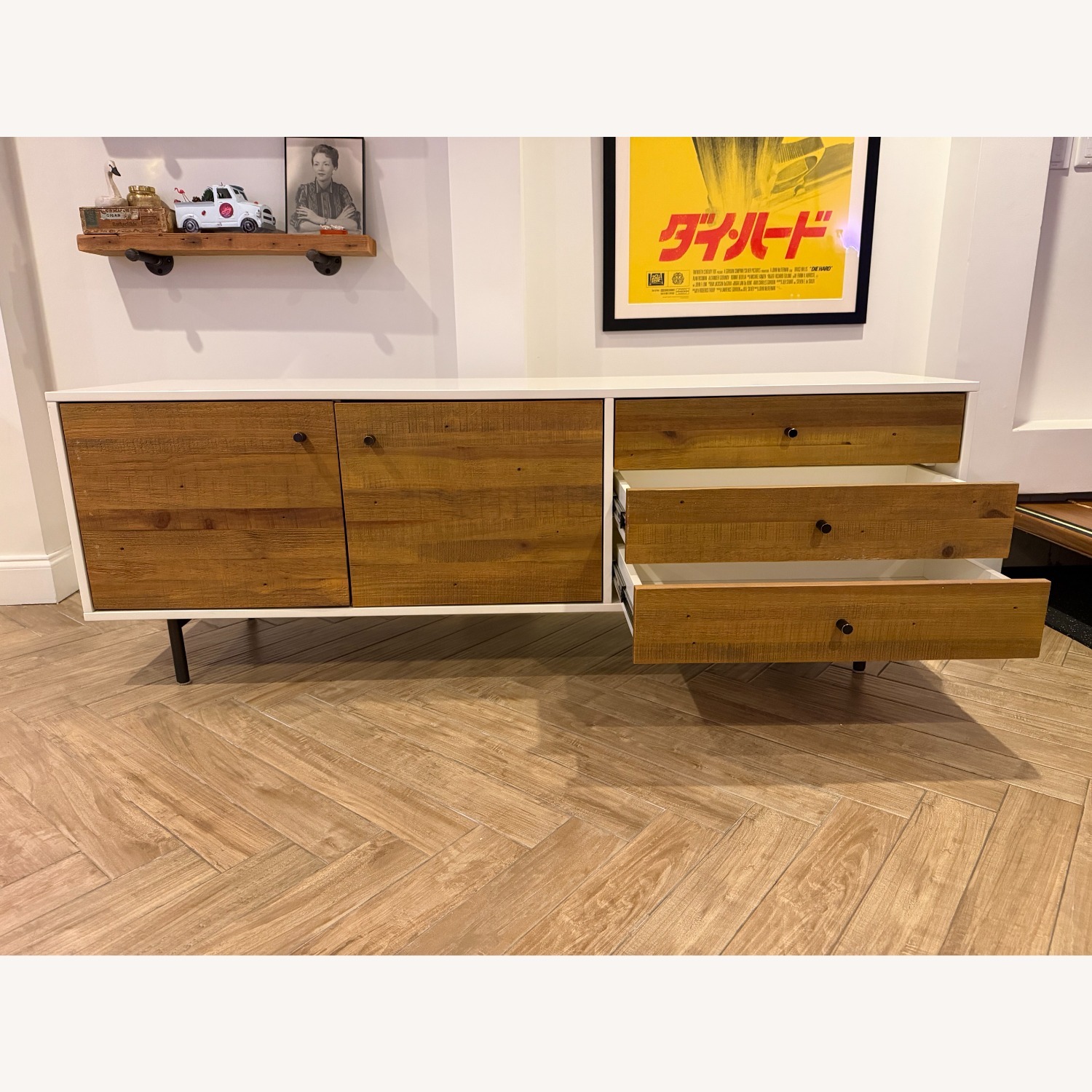 West Elm Reclaimed Wood & Lacquer Media Console - image-4