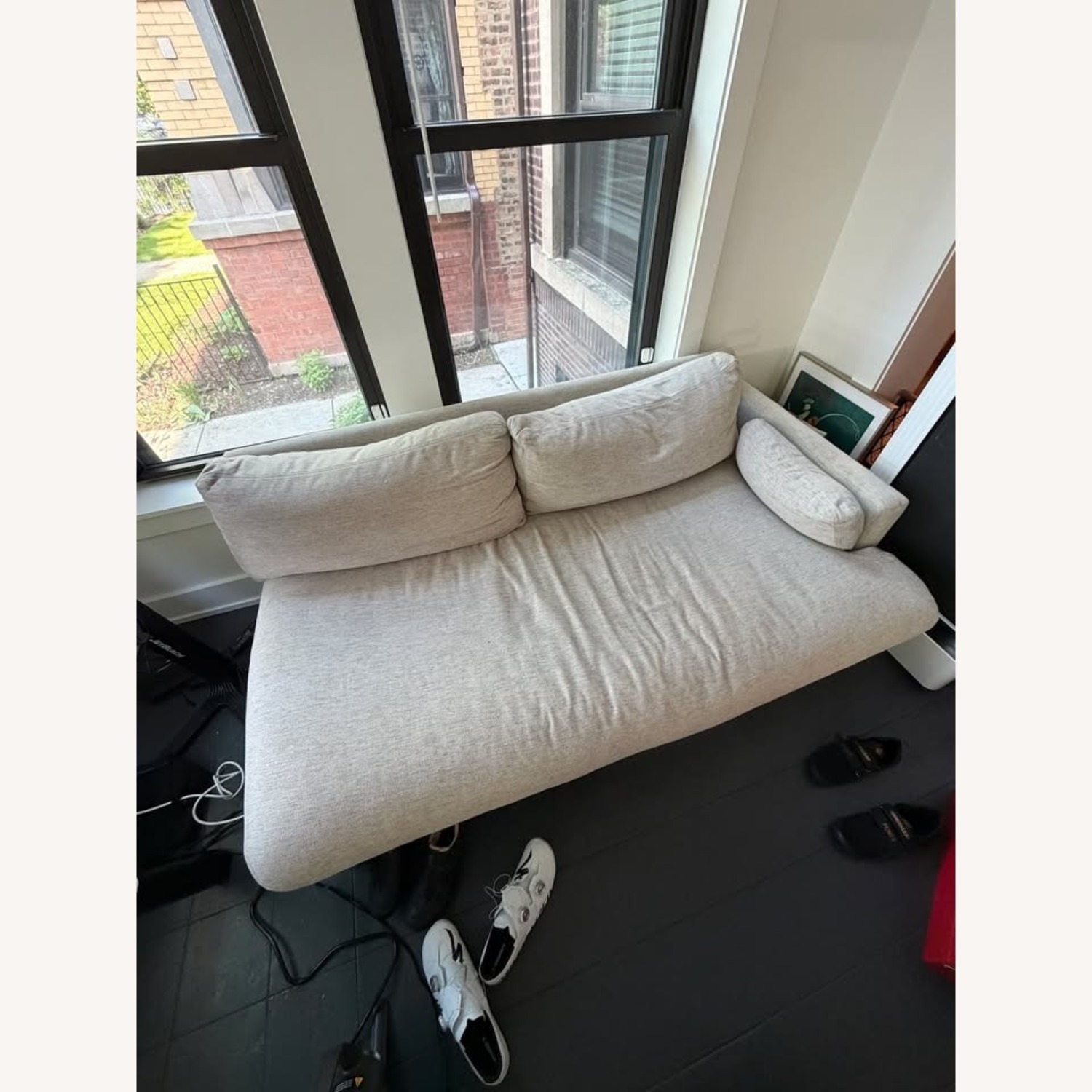 Crate & Barrel Monahan Natural Fabric Loveseat - image-1