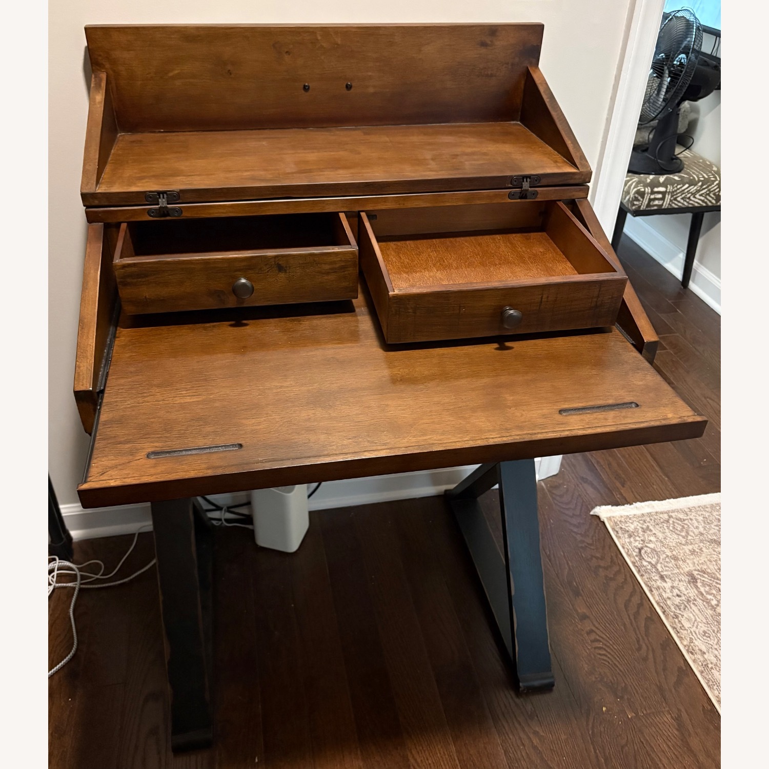 World Market Distressed-look Wood Desk - image-3