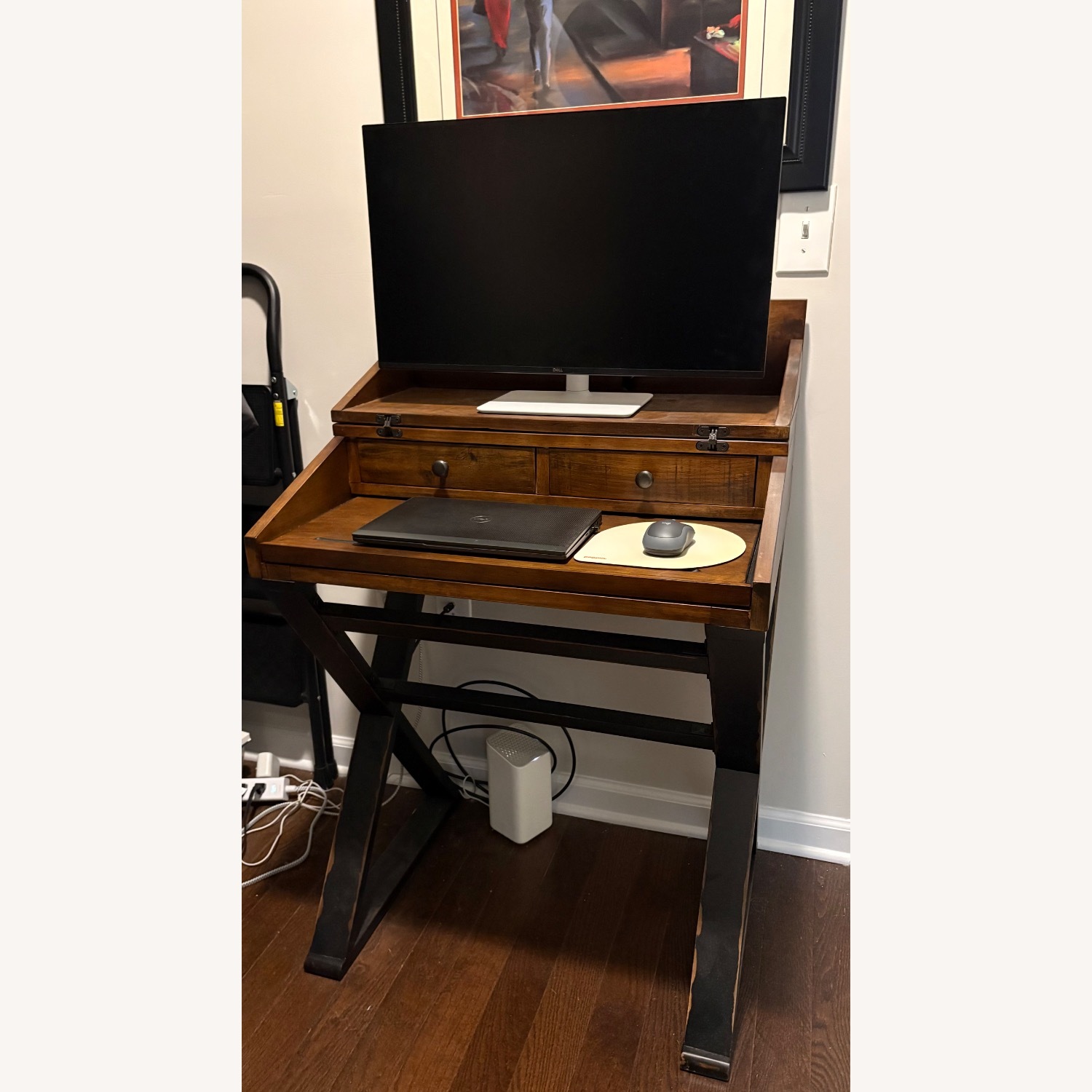 World Market Distressed-look Wood Desk - image-4