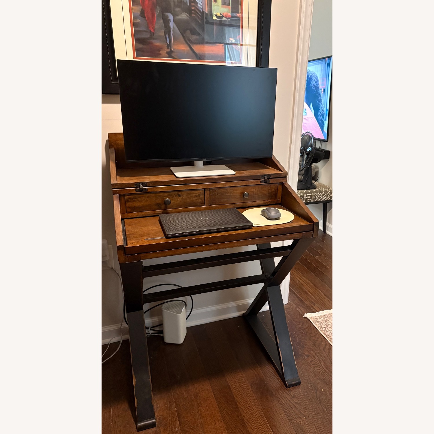 World Market Distressed-look Wood Desk - image-5