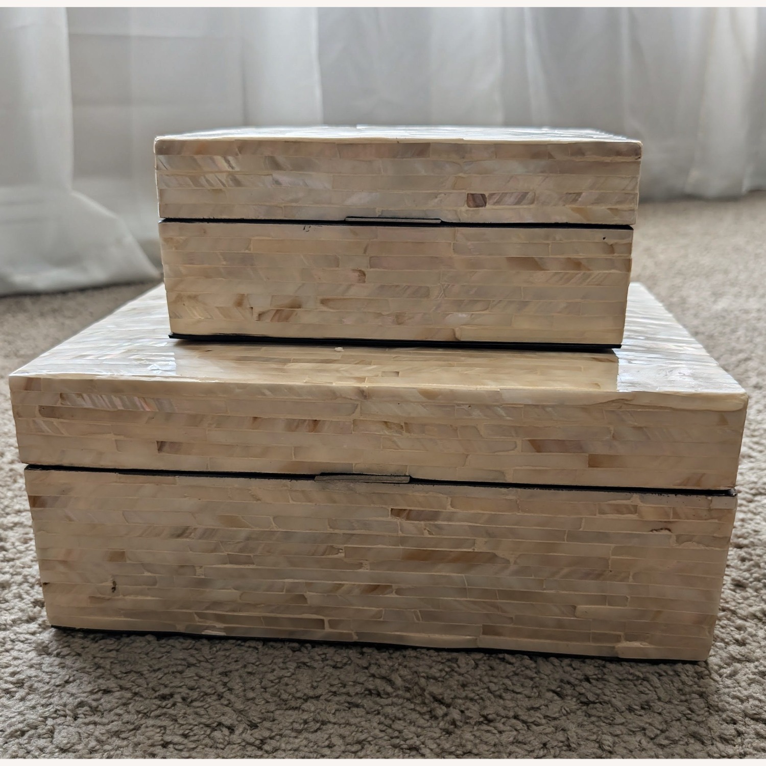 Vintage Mother of Pearl Nesting Boxes - image-1