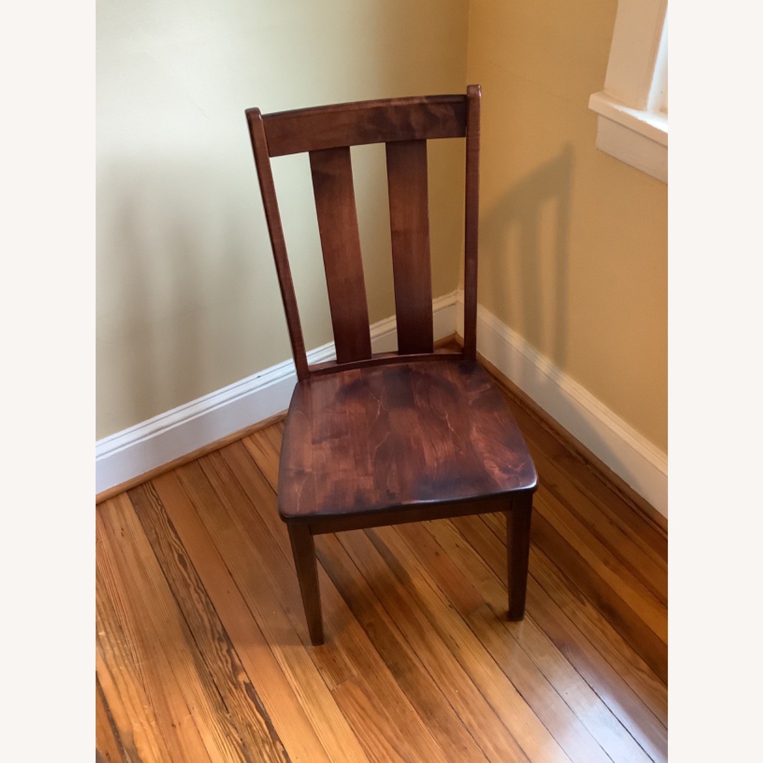 Dark Brown Maple Wood Dining Chairs - image-3