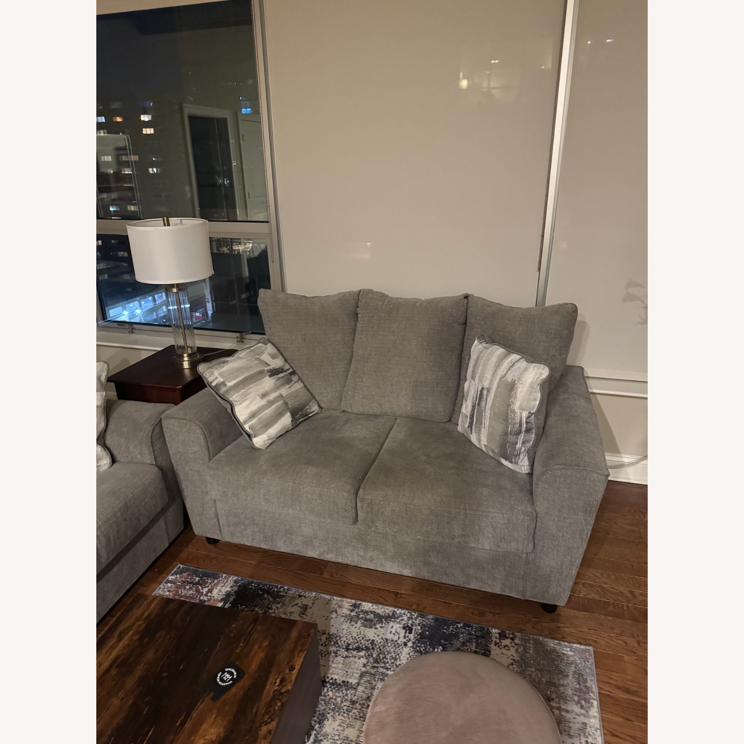 Ashley Furniture Stairatt Light Gray Fabric 2 Seater Sofa - image-2