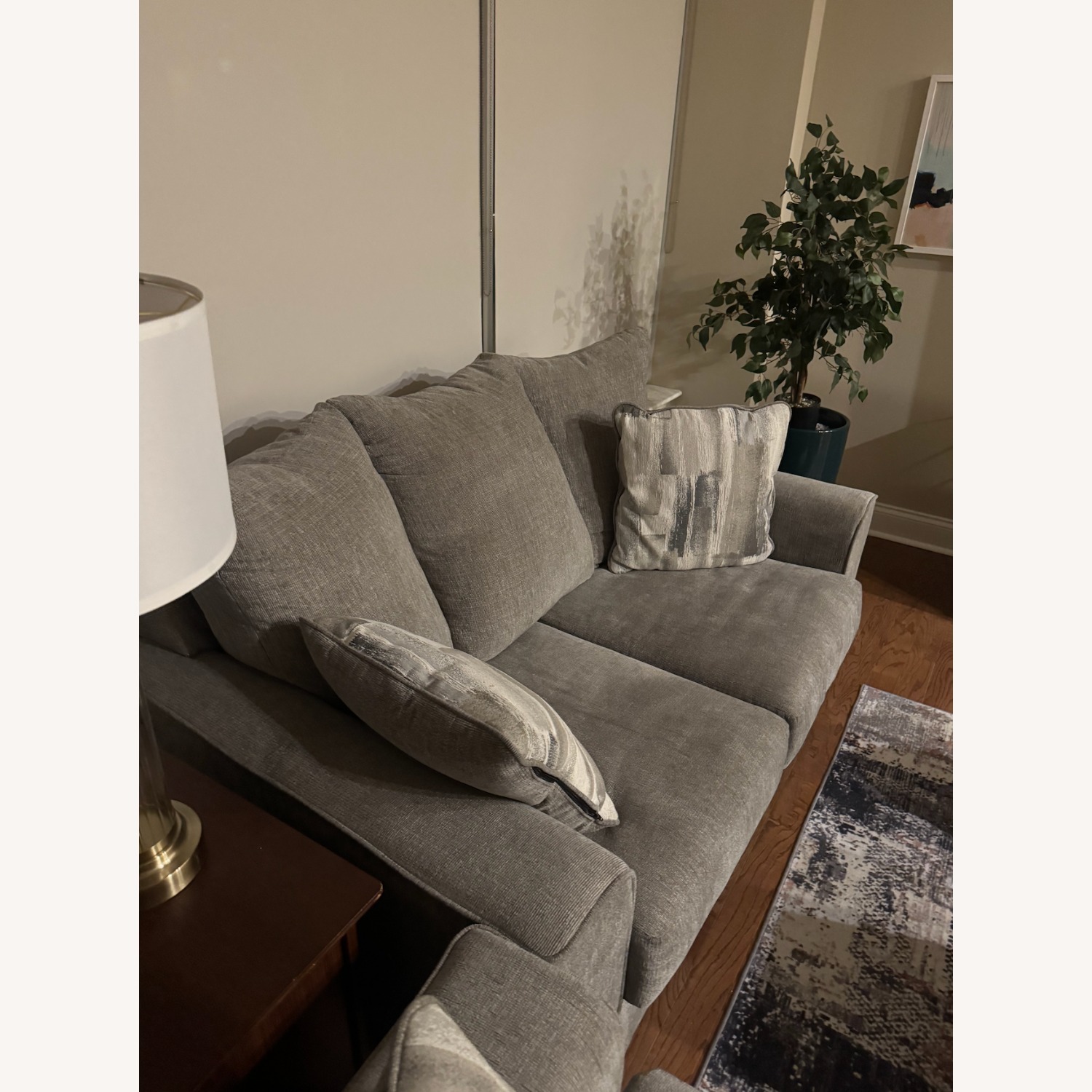 Ashley Furniture Stairatt Light Gray Fabric 2 Seater Sofa - image-3