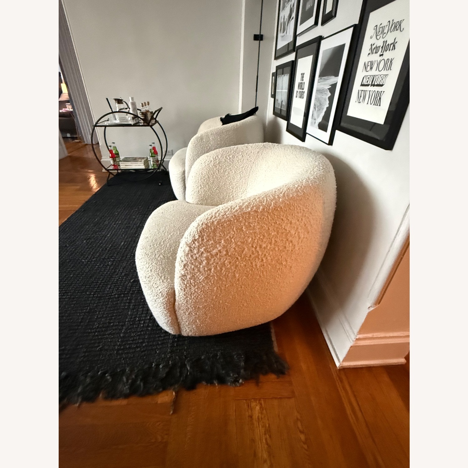 CB2 Goop White Boucle Armchair - image-7