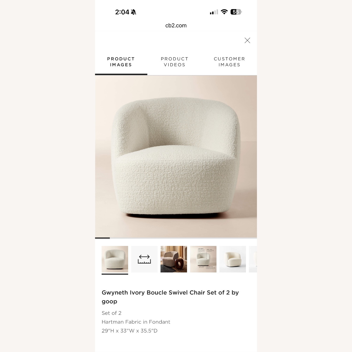CB2 Goop White Boucle Armchair - image-5