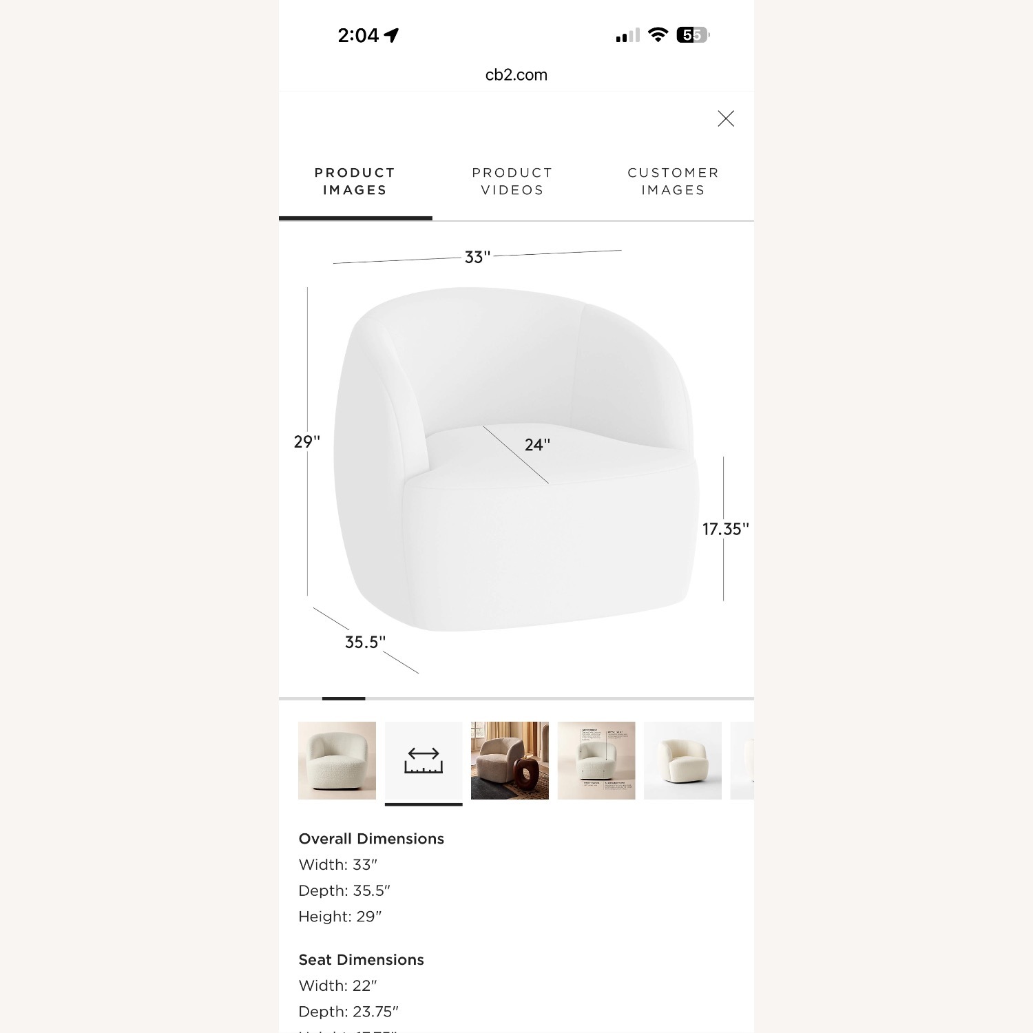 CB2 Goop White Boucle Armchair - image-6