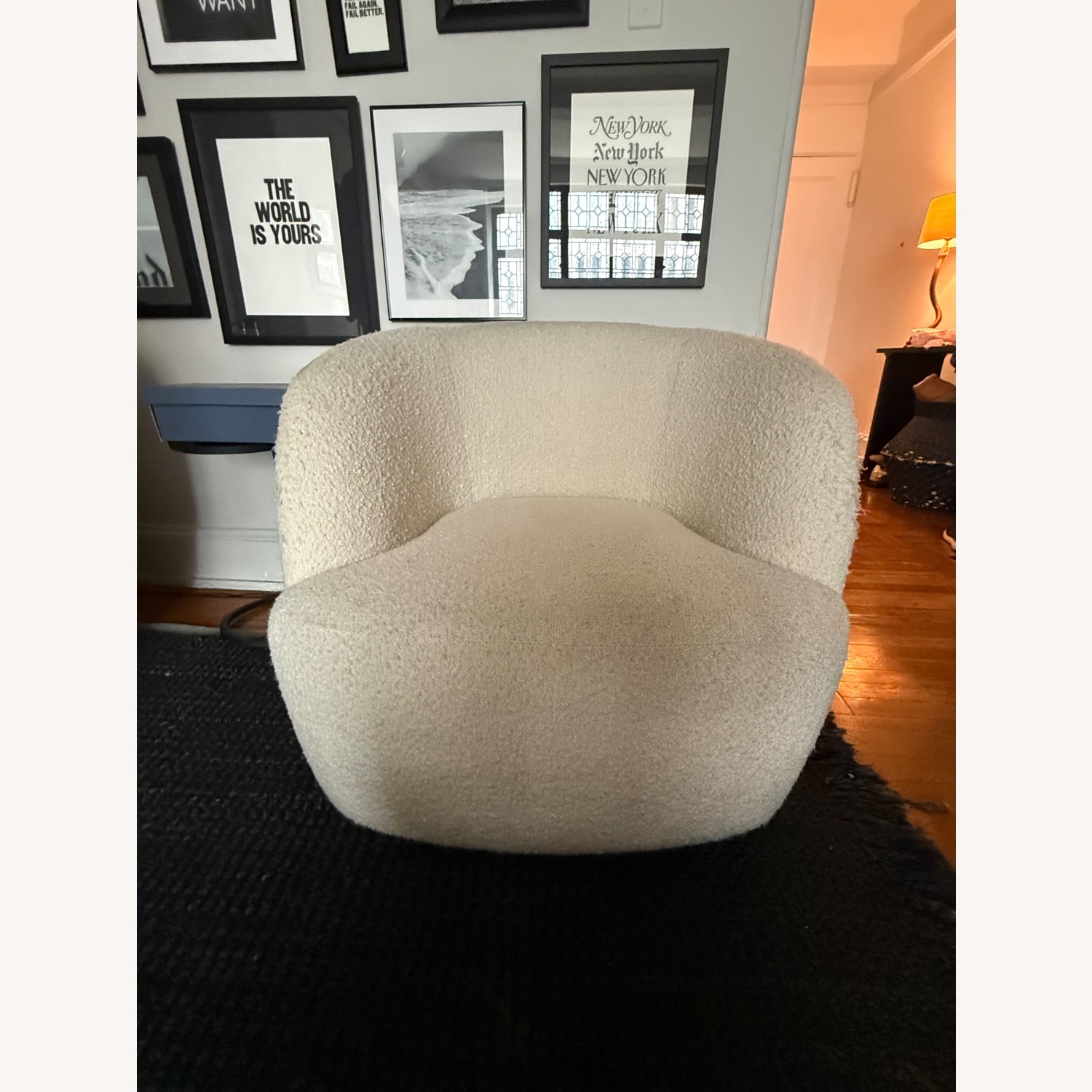 CB2 Goop White Boucle Armchair - image-2