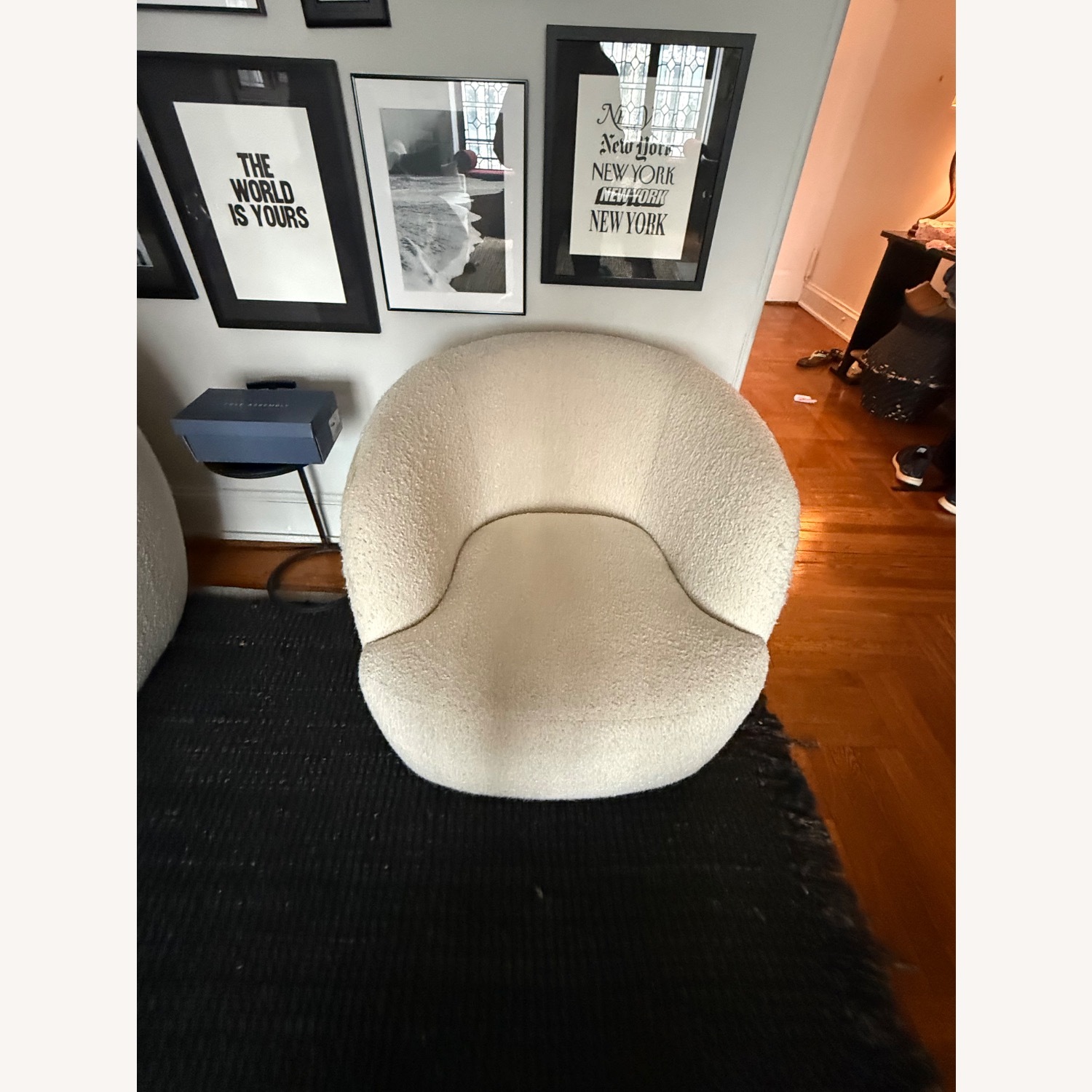 CB2 Goop White Boucle Armchair - image-4