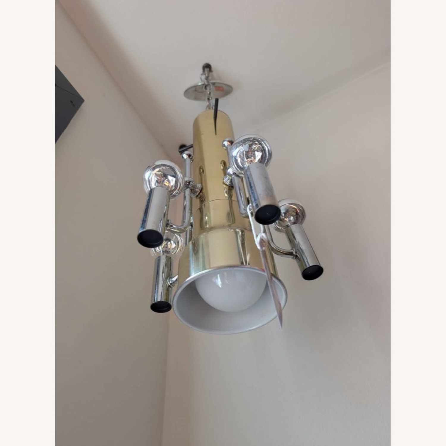 MCM Brass & Chrome Swag Chandelier LA Lighting - image-4