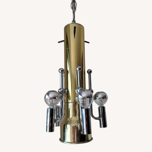 Used MCM Brass & Chrome Swag Chandelier LA Lighting for sale on AptDeco
