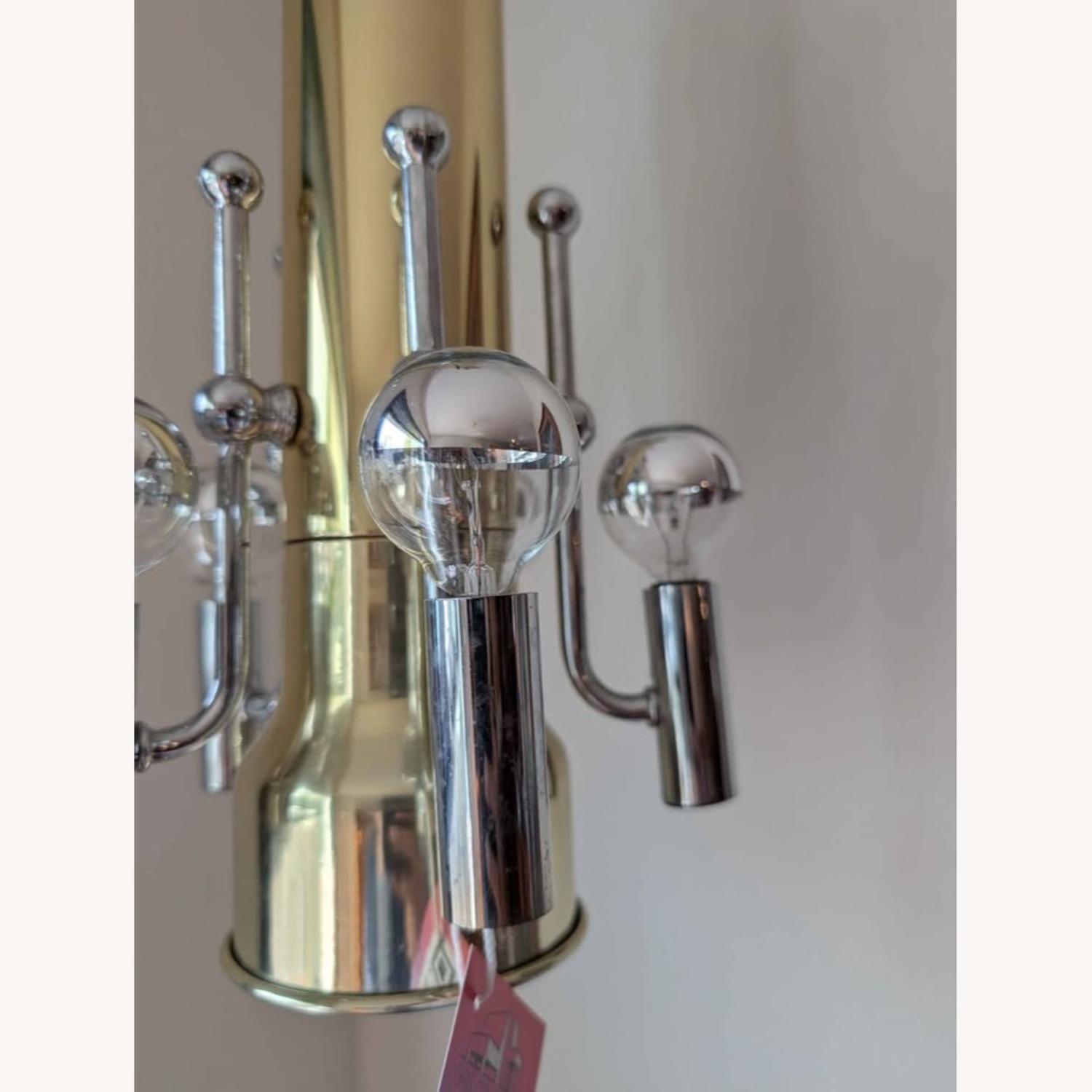 MCM Brass & Chrome Swag Chandelier LA Lighting - image-5