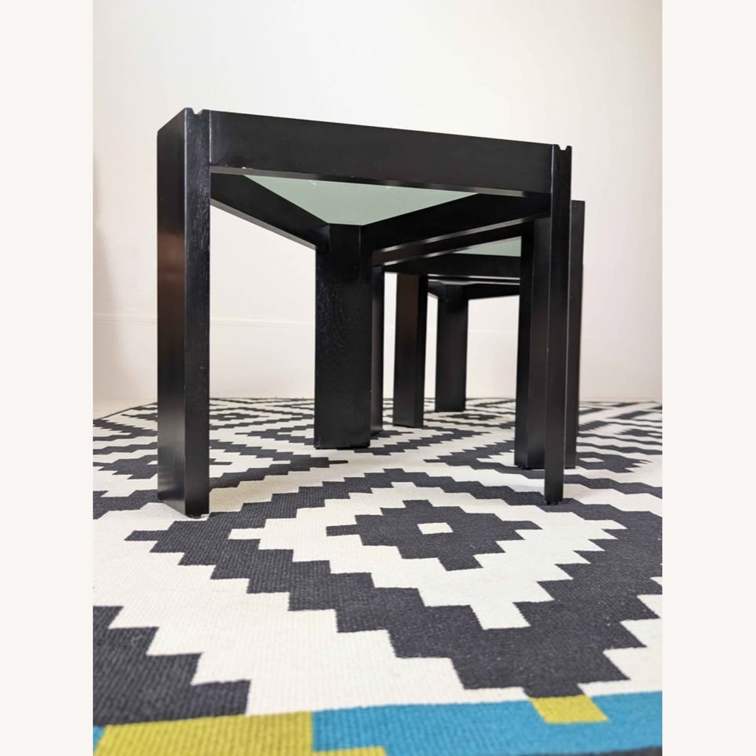 Italian Set Black End Coffee Tables Porada Arredi - image-7