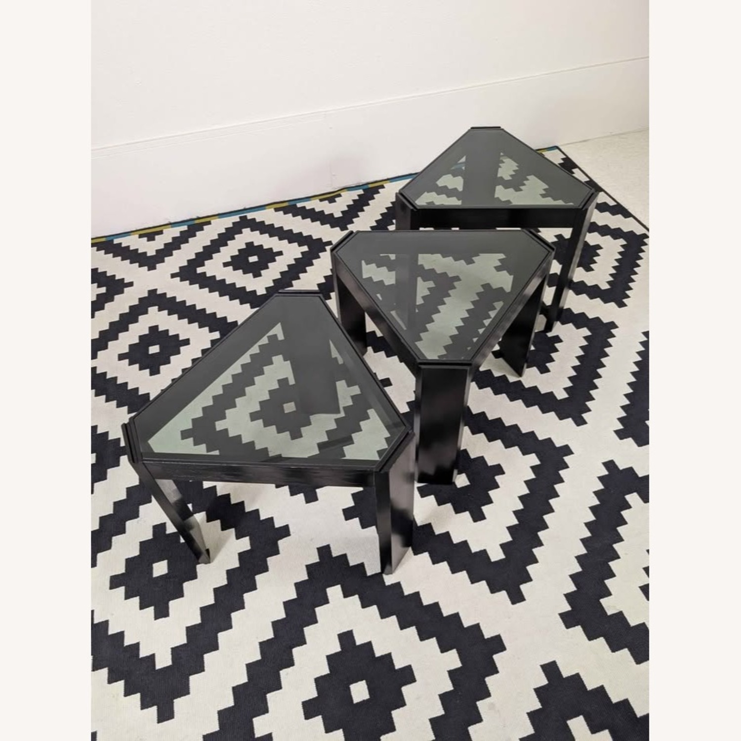 Italian Set Black End Coffee Tables Porada Arredi - image-6