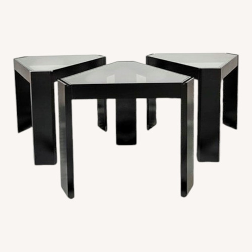 Used Italian Set Black End Coffee Tables Porada Arredi for sale on AptDeco