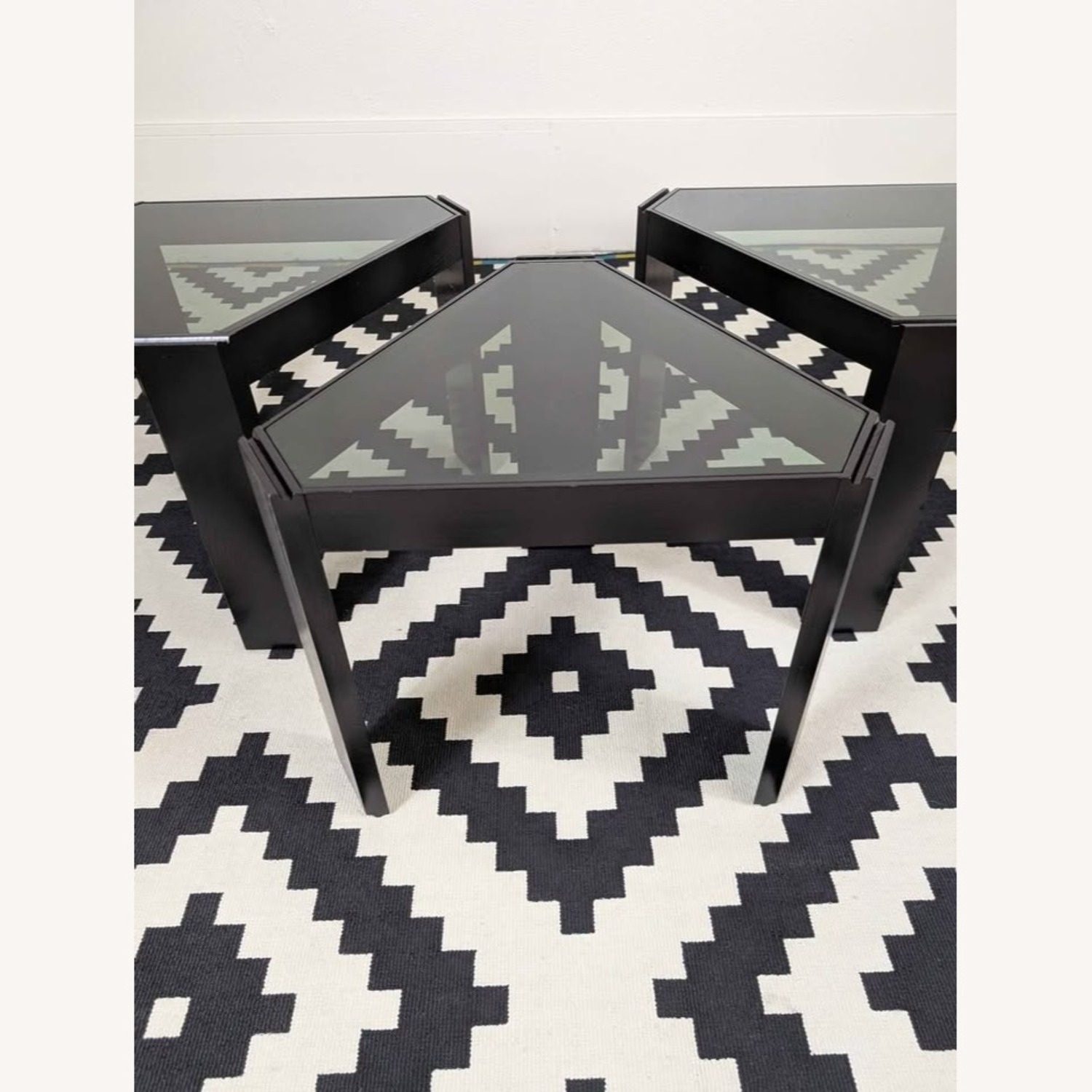 Italian Set Black End Coffee Tables Porada Arredi - image-5