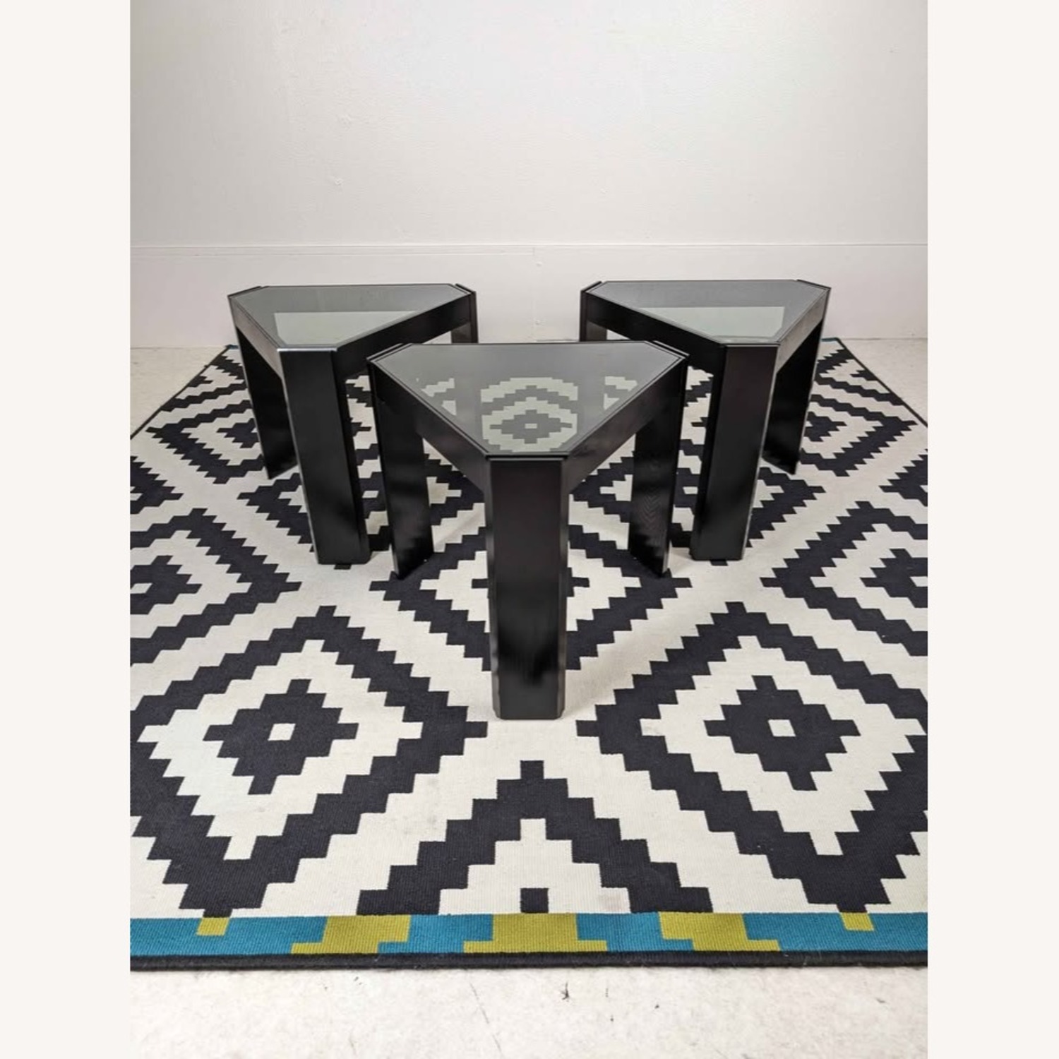 Italian Set Black End Coffee Tables Porada Arredi - image-2